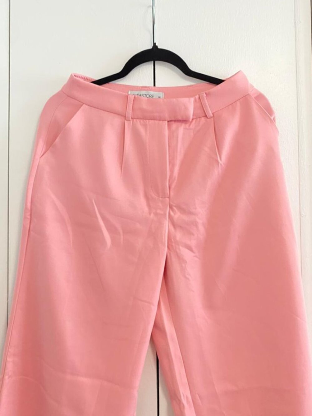 Pink Tailored Straight-Leg Trousers